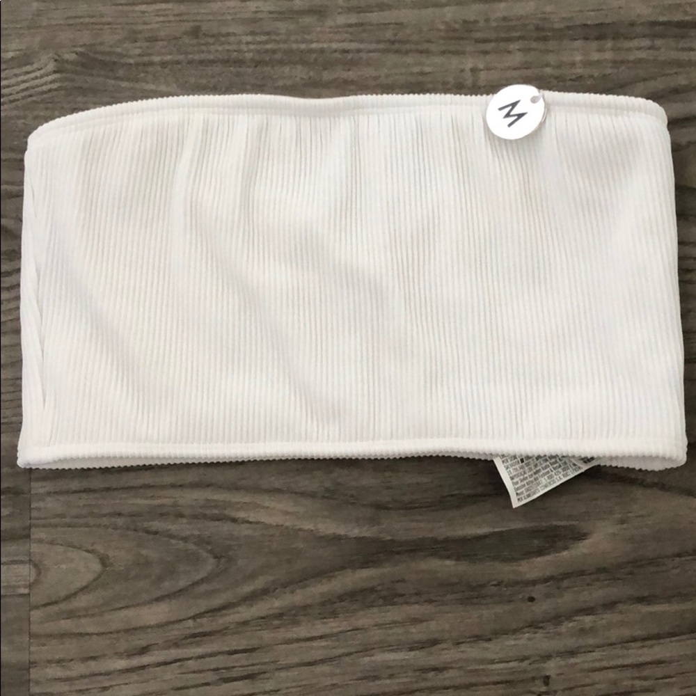 White bandeau bikini top WITH TAGS